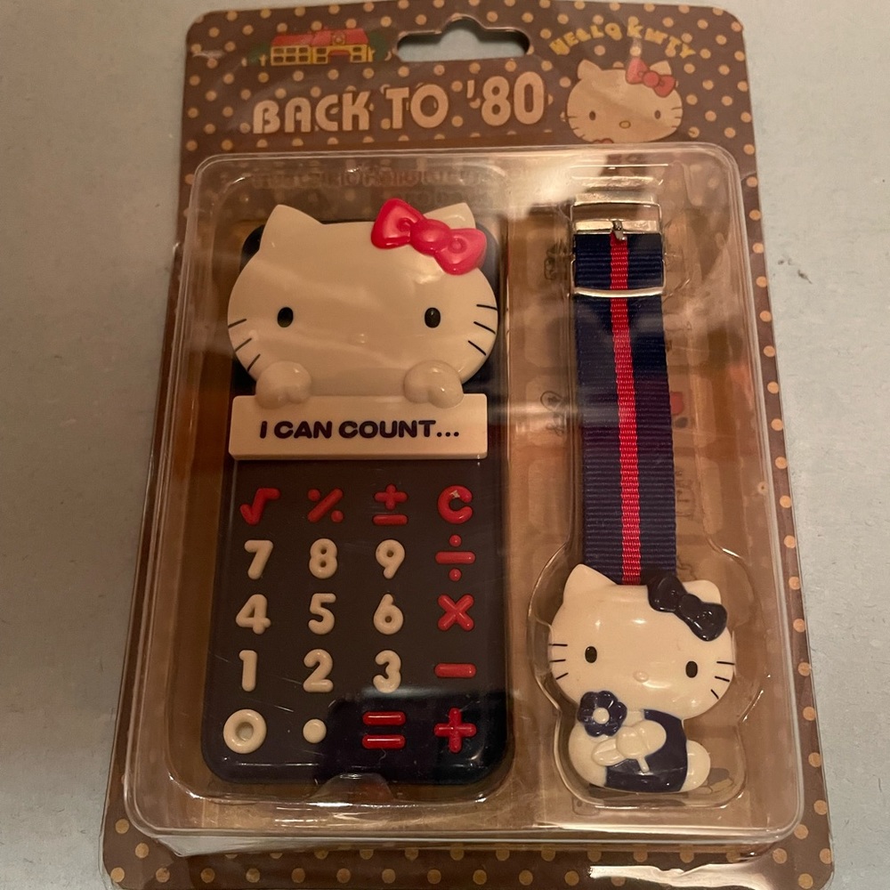 NWT Sanrio Hello Kitty Calculator + Watch Vintage Blue Back to the 80s